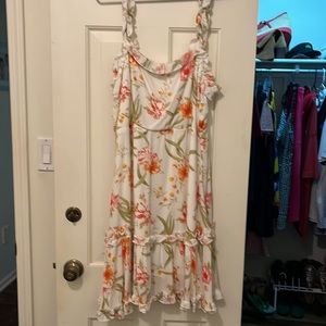 Pretty floral dress with cute ruffle straps and detail